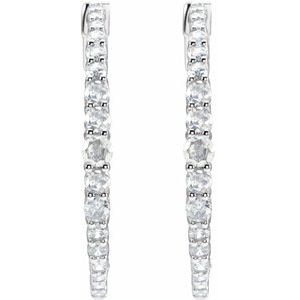 Diamond Accented Graduated Hoop Earrings