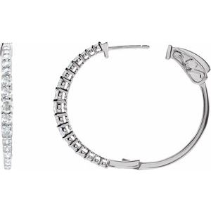 Diamond Accented Graduated Hoop Earrings