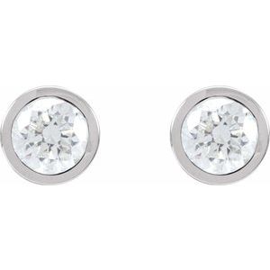 1/5 ct Natural Diamond Round Bezel-Set Cocktail-Style Stud Earrings