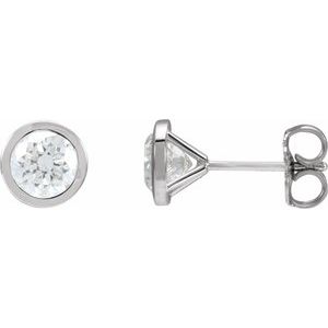 1/5 ct Natural Diamond Round Bezel-Set Cocktail-Style Stud Earrings