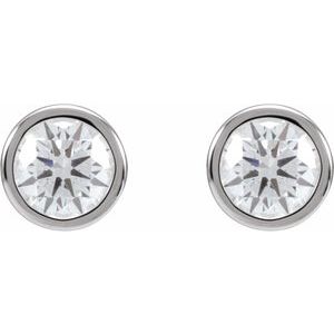 1/5 ct Natural Diamond Round Bezel-Set Cocktail-Style Stud Earrings
