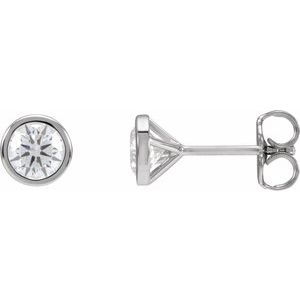 1/5 ct Natural Diamond Round Bezel-Set Cocktail-Style Stud Earrings