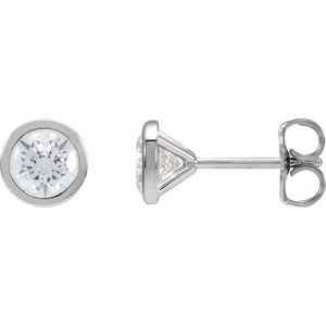 1/5 ct Natural Diamond Round Bezel-Set Cocktail-Style Stud Earrings