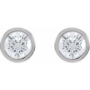 1/5 ct Natural Diamond Round Bezel-Set Cocktail-Style Stud Earrings