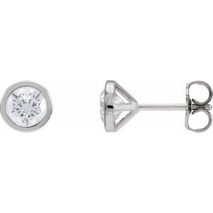 1/5 ct Natural Diamond Round Bezel-Set Cocktail-Style Stud Earrings