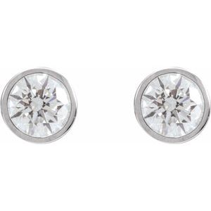 1/5 ct Natural Diamond Round Bezel-Set Cocktail-Style Stud Earrings