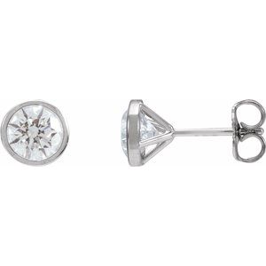 1/5 ct Natural Diamond Round Bezel-Set Cocktail-Style Stud Earrings