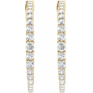 Diamond Accented Graduated Hoop Earrings