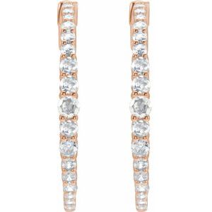 Diamond Accented Graduated Hoop Earrings