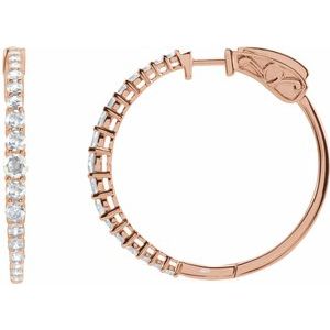 Diamond Accented Graduated Hoop Earrings