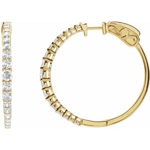 Diamond Accented Graduated Hoop Earrings