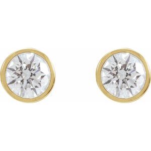 1/5 ct Natural Diamond Round Bezel-Set Cocktail-Style Stud Earrings