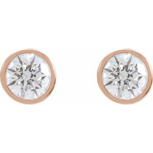 1/5 ct Natural Diamond Round Bezel-Set Cocktail-Style Stud Earrings