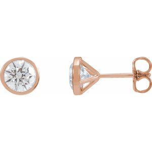 1/5 ct Natural Diamond Round Bezel-Set Cocktail-Style Stud Earrings