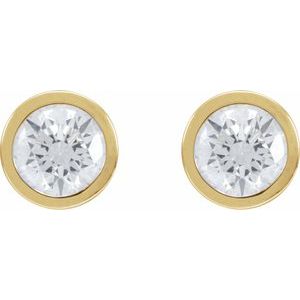 1/5 ct Natural Diamond Round Bezel-Set Cocktail-Style Stud Earrings