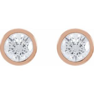 1/5 ct Natural Diamond Round Bezel-Set Cocktail-Style Stud Earrings