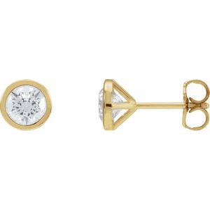 1/5 ct Natural Diamond Round Bezel-Set Cocktail-Style Stud Earrings