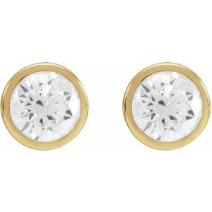 1/5 ct Natural Diamond Round Bezel-Set Cocktail-Style Stud Earrings