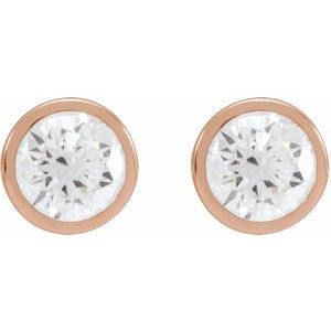1/5 ct Natural Diamond Round Bezel-Set Cocktail-Style Stud Earrings