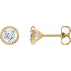 1/5 ct Natural Diamond Round Bezel-Set Cocktail-Style Stud Earrings