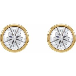 1/5 ct Natural Diamond Round Bezel-Set Cocktail-Style Stud Earrings