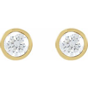 1/5 ct Natural Diamond Round Bezel-Set Cocktail-Style Stud Earrings