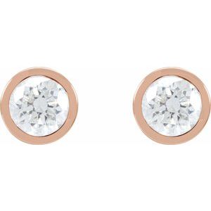 1/5 ct Natural Diamond Round Bezel-Set Cocktail-Style Stud Earrings