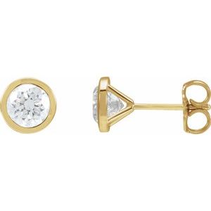 1/5 ct Natural Diamond Round Bezel-Set Cocktail-Style Stud Earrings