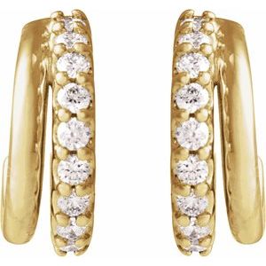 1/6 ct Diamond Accented Hoop Earrings