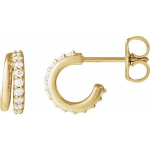 1/6 ct Diamond Accented Hoop Earrings