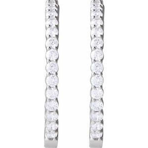 1 ct Diamond Inside-Outside Hoop Earrings