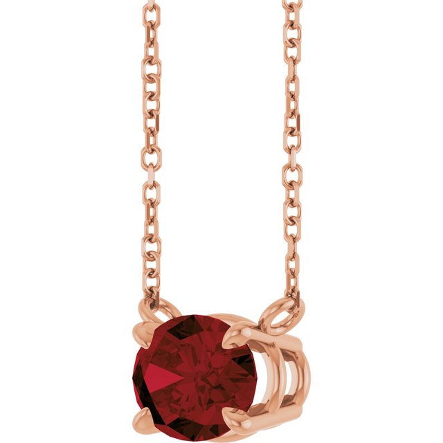 14k-rose-natural-mozambique-garnet-18"-necklace