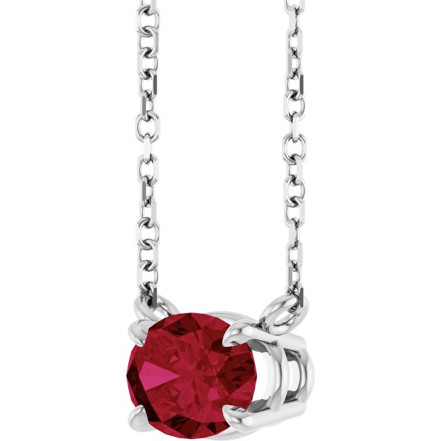 14k-white-natural-ruby-18"-necklace