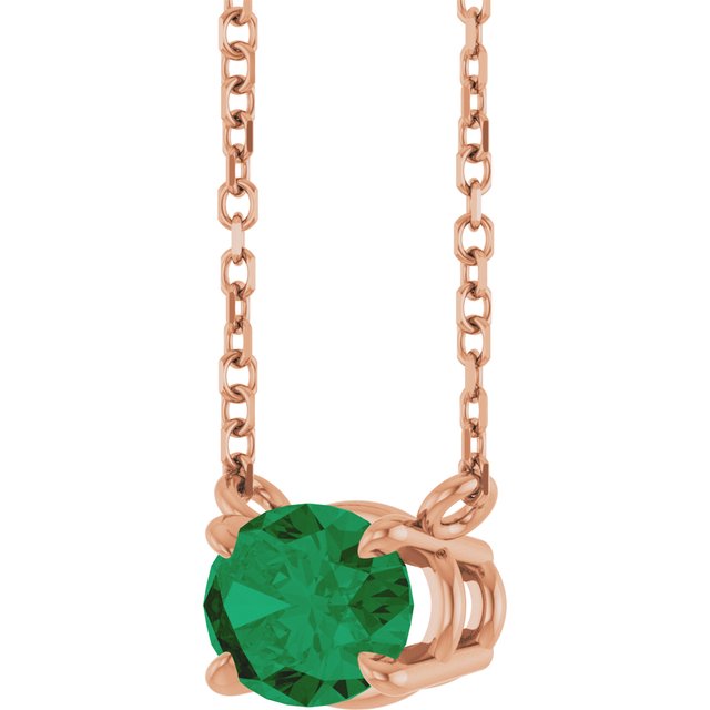 14k-rose-lab-grown-emerald-18"-necklace