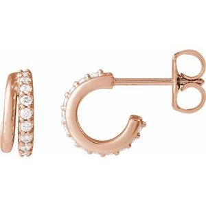 1/6 ct Diamond Accented Hoop Earrings