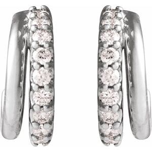 1/6 ct Diamond Accented Hoop Earrings