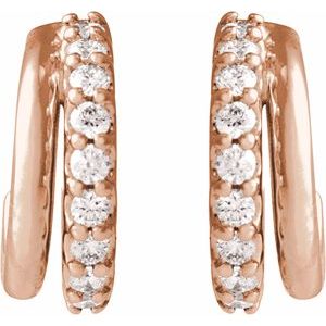 1/6 ct Diamond Accented Hoop Earrings