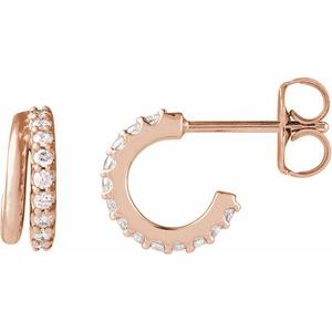 1/6 ct Diamond Accented Hoop Earrings