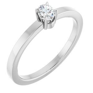 1/6 ct Diamond Claw-Prong Solitaire Ring