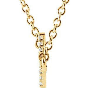 0.07 ct Diamond Sideways Cross Necklace