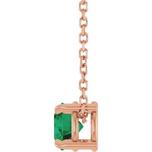 14k-rose--natural-emerald-16-18"-necklace