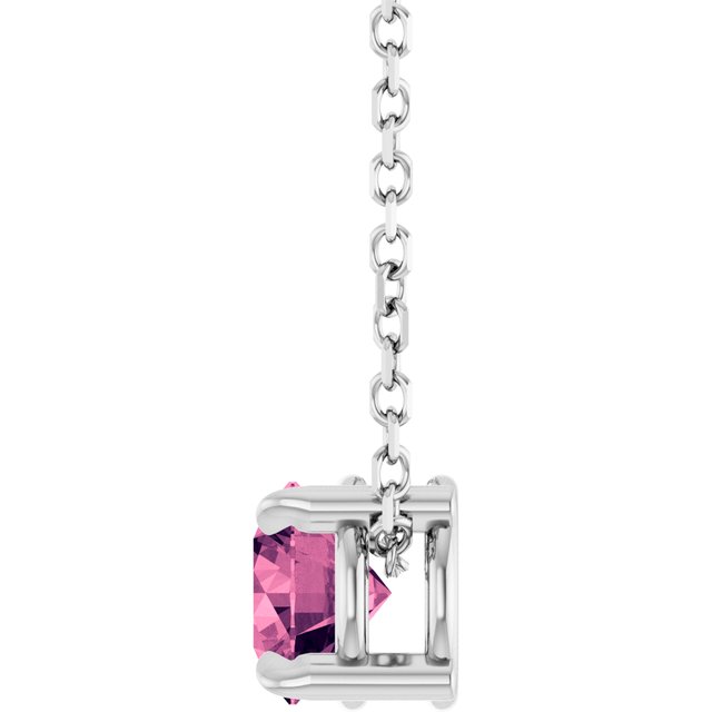 sterling-silver--natural-pink-tourmaline-16-18"-necklace