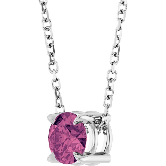 sterling-silver--natural-pink-tourmaline-16-18"-necklace