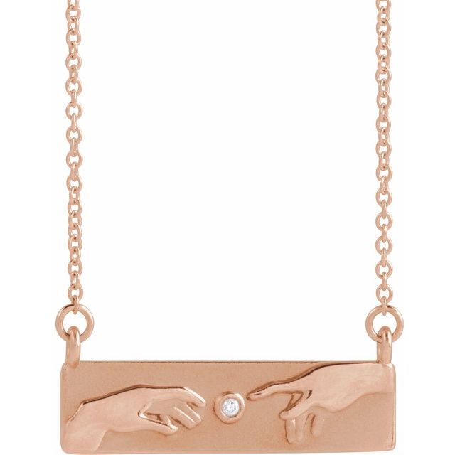 14k-rose-.0075-ctw-natural-diamond-creation-of-adam-18"-necklace