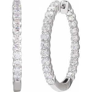 1 ct Diamond Inside-Outside Hoop Earrings