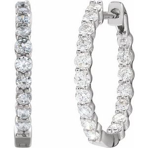 1 ct Diamond Inside-Outside Hoop Earrings
