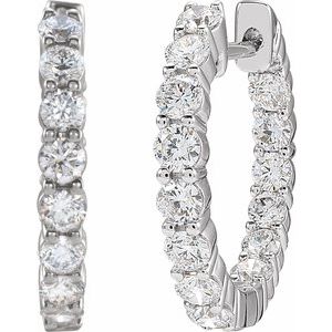 1 ct Diamond Inside-Outside Hoop Earrings