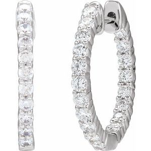 1 ct Diamond Inside-Outside Hoop Earrings