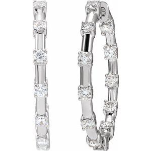1 ct Lab-Grown Diamond Inside-Outside Hoop Earrings