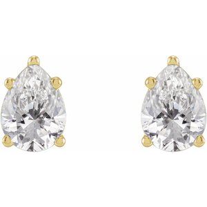 3/8 ct Diamond Pear 5-Prong Stud Earrings